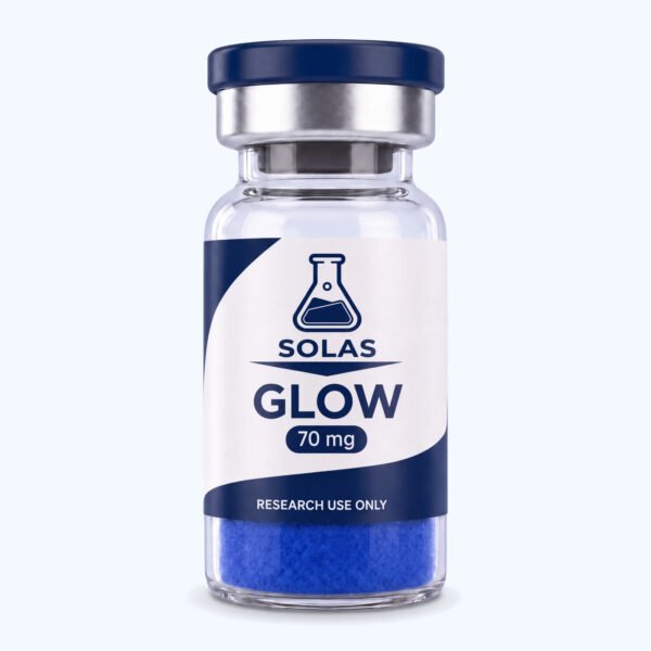 GLOW 70 mg research vial