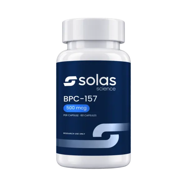 Solas Science BPC-157 500 mcg capsule bottle, 60 capsules