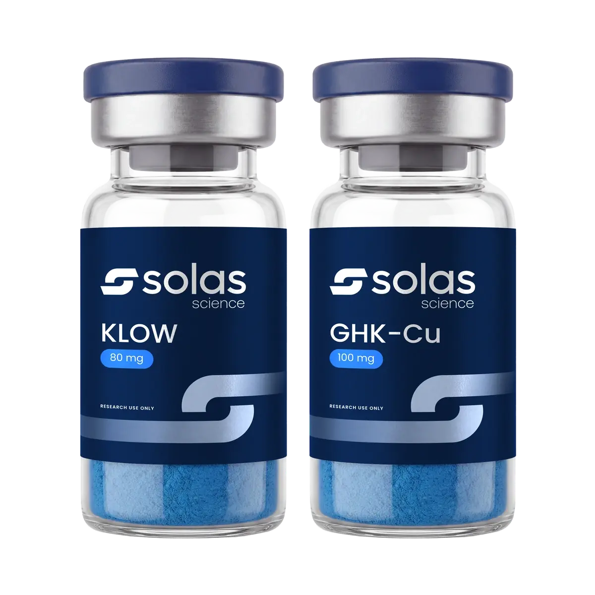 Solas Science KLOW 80 mg and GHK-Cu 100 mg vials