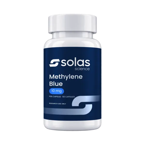 Solas Science Methylene Blue 10 mg capsule bottle, 60 capsules