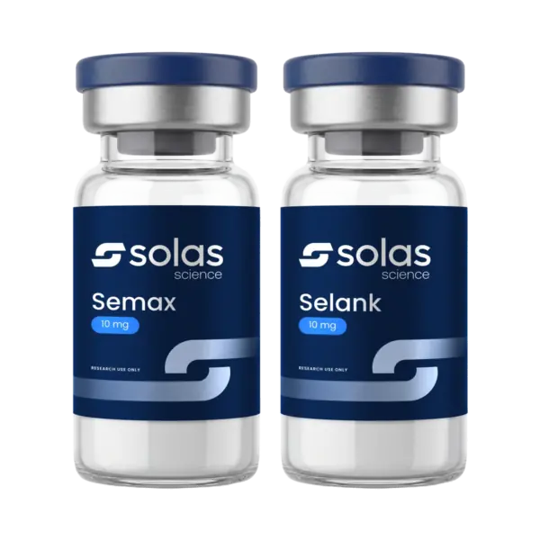 Solas Science Semax 10 mg and Selank 10 mg vials